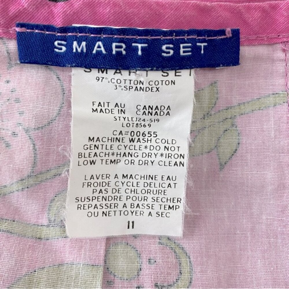 Vintage Y2K Smart Set Pink Orange Floral Pleated Front Skirt 10 - Picture 3 of 12